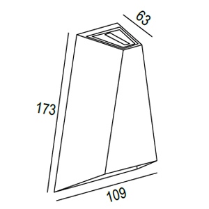 ขนาดโคมไฟติดผนังภายนอก VERON LED 3W