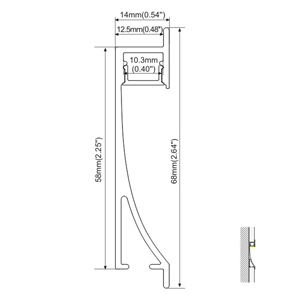 รางอลูมิเนียมใส่ไฟLEDเส้น TYPE-W