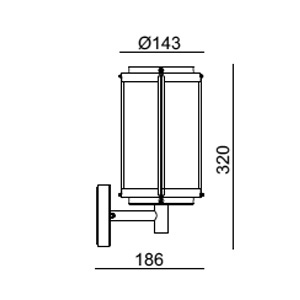 Drawing โคมไฟกิ่งภายนอก carter e27