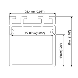 รางอลูมิเนียมใส่ไฟLEDเส้น TYPE-M