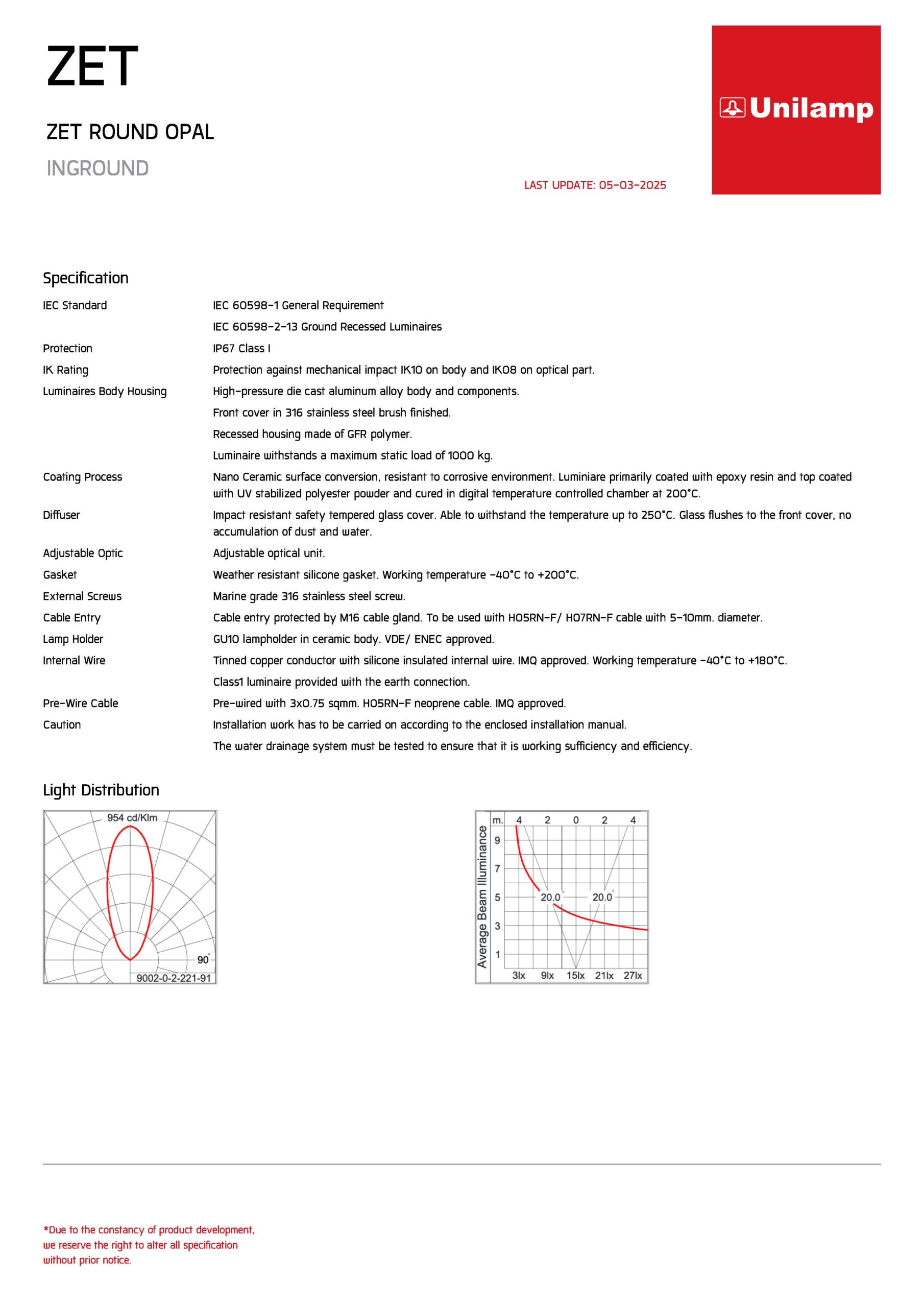 โคมไฟฝังพื้น ZET ROUND OPAL-9002 | โคมไฟLED หลอดไฟLED ขายส่ง ราคาโครงการ